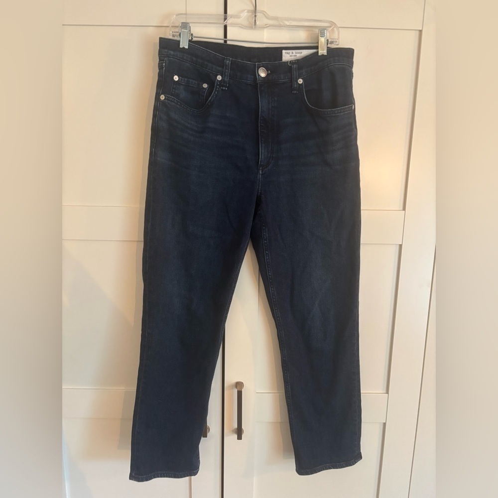 Rag & Bone Straight Leg Denim Jeans Dark Wash Size 30 Laid Back Denim Minimalist